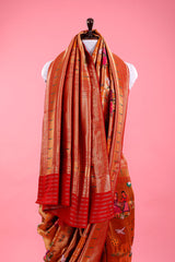 Classic Red Paithani Woven Casual Silk Saree - Chinaya Banaras
