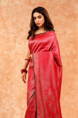 Dark Pink Soft Silk Party wear Sarees