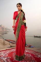 Crepe Saree, Crepe silk saree, silk saree, red saree, wedding saree, party wear saree