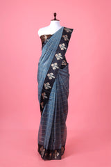 Cotton saree, Banarasi Cotton Saree, Blue saree, cotton Banarasi saree