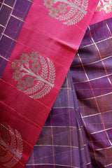 Checkered Cotton Banarasi Saree