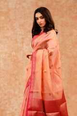 Checkered Woven Cotton Banarasi Saree