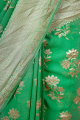 Handwoven Georgette Khaddi Silk Saree - Chinaya Banaras