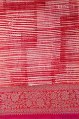Red Hue Rangkat Woven Chanderi Silk Saree - Chinaya Banaras