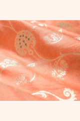 Fabric, Peach fabric, banarasi fabric, silk fabric, brocade fabric, handloom fabric, indian fabric