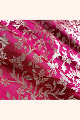 Fabric, Magenta Pink fabric, banarasi fabric, silk fabric, brocade fabric, handloom fabric, indian fabric
