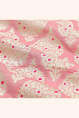 Fabric, Peach fabric, banarasi fabric, silk fabric, brocade fabric, handloom fabric, indian fabric