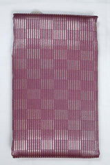 Purple Geometrical Woven Mulberry Silk Fabric - Chinaya Banaras