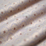 Lavender Grey Ethnic Woven Mulberry Silk Fabric for Wedding Wear
