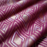 Purple Geometrical Woven Mulberry Silk Fabric At Chinaya Banaras