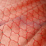 Red Geometrical Woven Banarasi Silk Fabric At Chinaya Banaras