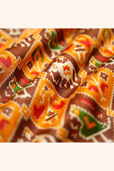 Fabric, Yellow and Brown fabric, banarasi fabric, silk fabric, brocade fabric, handloom fabric, indian fabric