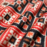 Red & Black Patola Printed Chanderi Silk Fabric At Chinaya Banaras