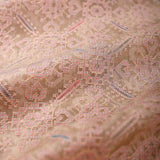 Pastel Peach Patola Embroidered Organza Silk Fabric At Chinaya Banaras