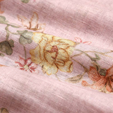Buy Mauve Floral Printed Linen Fabric