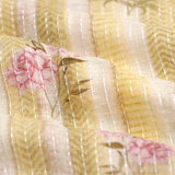 Buy Yellow Floral Printed Linen Fabric