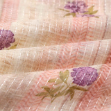 Buy Peach Floral Printed Linen Fabric