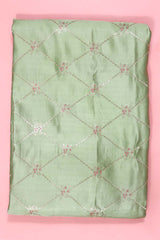 Sage Green Handloom Satin Silk Fabric