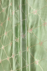 Sage Green Handloom Satin Silk Fabric
