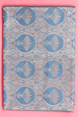 Powder Blue Handloom Banarasi Satin Silk Fabric
