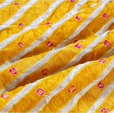 Mustard Yellow Banarasi Chiniya Silk Bandhani Fabric