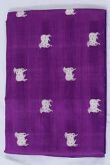 Purple Chiniya Banarasi Silk Fabric with Pichwai Motifs