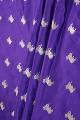 Purple Banarasi Silk Fabric with Pichwai Motifs