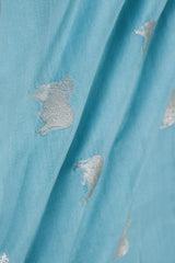 Sky Blue fabric, banarasi fabric, banarasi brocade fabric, banarasi silk fabric, banarasi fabric online