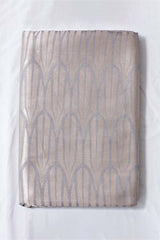 Grey Handloom Banarasi Silk Fabric with Geometrical Pattern