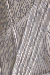 Grey Handloom Banarasi Silk Fabric with Geometrical Pattern