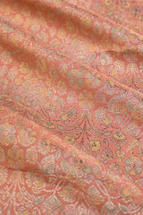 peach fabric, banarasi fabric, banarasi brocade fabric, banarasi silk fabric, banarasi fabric online