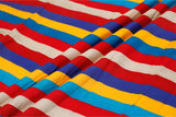 Multicolor Cotton Silk Fabric with Striped Design