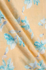 Butter Yellow Cotton Fabric, Cotton Fabric, Pure Cotton Fabric, Fabrics, Floral Print, Printed Fabrics