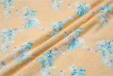 Butter Yellow Cotton Fabric with Multicolored Digital Floral Prints