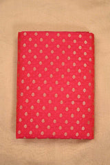 Red Banarasi Katan Silk Fabric with Tanchoi Zari Motifs