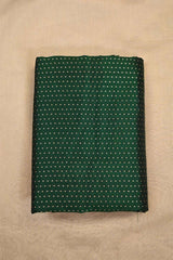 Bottle Green Katan Silk Fabric with Gold Zari
