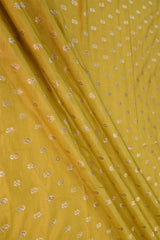Yellow Banarasi Silk Fabric with Sona-Rupa Zari Floral Buti