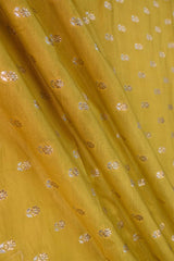 Yellow Banarasi Silk Fabric with Sona-Rupa Zari Floral Buti