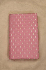 Pink Banarasi Silk Fabric with Sona-Rupa Zari Floral Buti