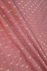 Pink Banarasi Silk Fabric with Sona-Rupa Zari Floral Buti