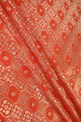 orange fabric, banarasi fabric, banarasi brocade fabric, banarasi silk fabric, banarasi fabric online