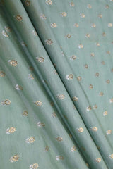 Powder blue Banarasi Silk Fabric with Sona-Rupa Zari Floral Buti