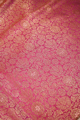 Maroon Banarasi Silk Fabric with Floral Jaal and Meenakari Detailing