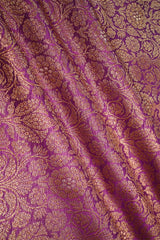 Purple Wine fabric with gold floral pattern