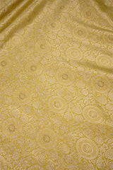 Yellow Banarasi Silk Fabric with Floral Jaal and Meenakari Detailing