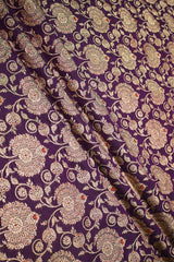 purple Floral patterned fabric with intricate design