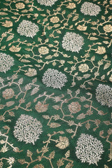 Bottle Green Banarasi Silk Fabric with Sona Rupa Zari Jaal Work
