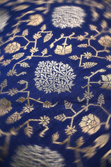 Blue Banarasi Silk Fabric with Sona Rupa Zari Jaal Work