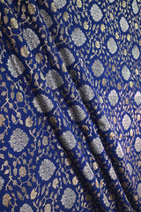 Blue Banarasi Silk Fabric with Sona Rupa Zari Jaal Work