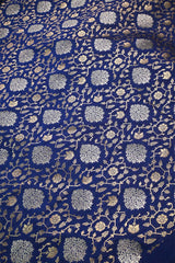Blue Banarasi Silk Fabric with Sona Rupa Zari Jaal Work